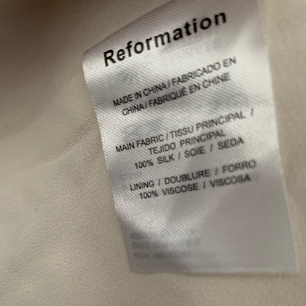 Reformation Poema silk wedding dress gown ivory NWT - Picture 9 of 9
